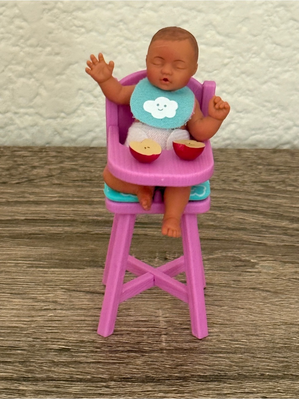 My Mini Baby Series 2 - Purple & High Chair with Apples Slices